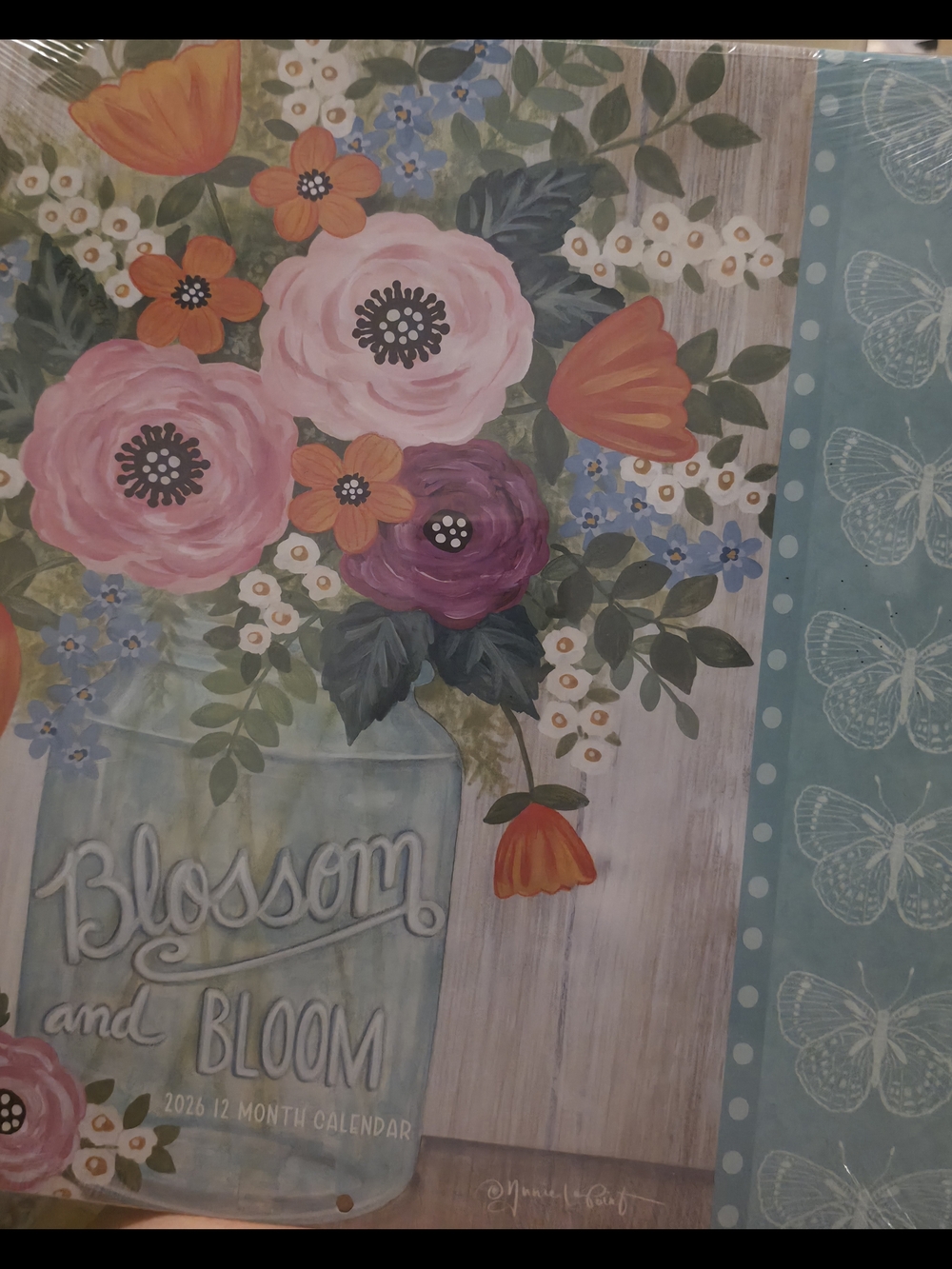 Floral Teapot & Blooms Wall Calendar 2026 - Multicolor